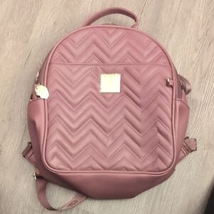 Luv Betsey By Betsey Johnson Mauve Quilted Backpack With Gold Accents